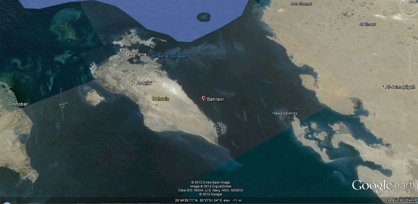 Bahrain Earth Map
